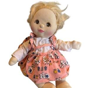 Vintage 1980’s Mattel My Child Doll Blonde Hair, Brown Eyes, Diaper & Outfit